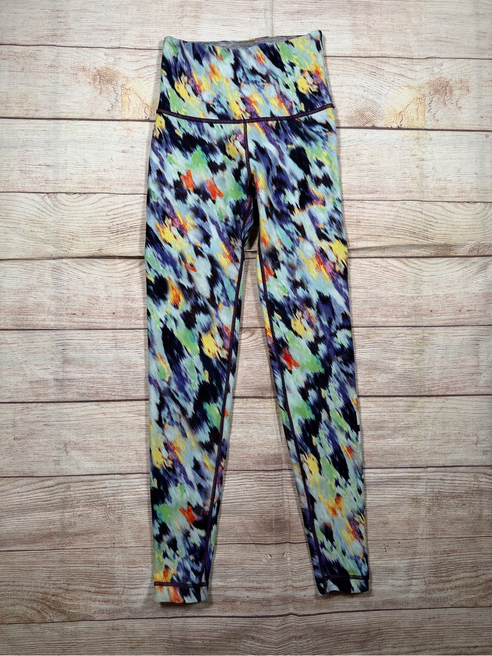 WITH x Peleton Abstract Watercolor Print High-Waist Leggings - Multi
